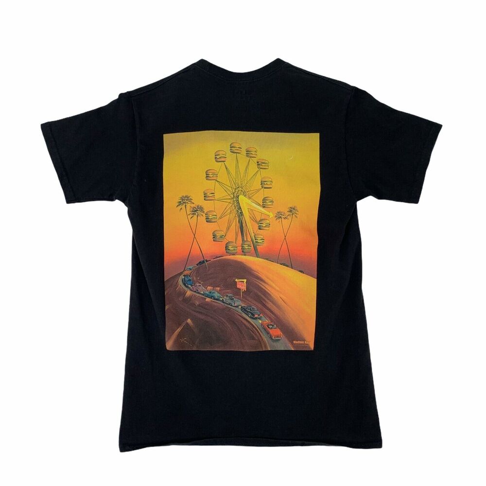In N Out Burger T Shirt Mens S Small Black 70th Anniversary Vladimir Kush Art